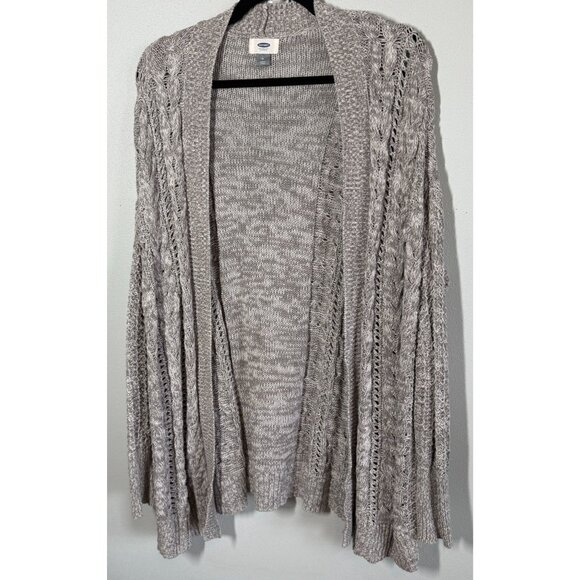 Old Navy Soft Cable Knit Open Cardigan Womens Medium Gray Winter Fall Comfort - Picture 1 of 9